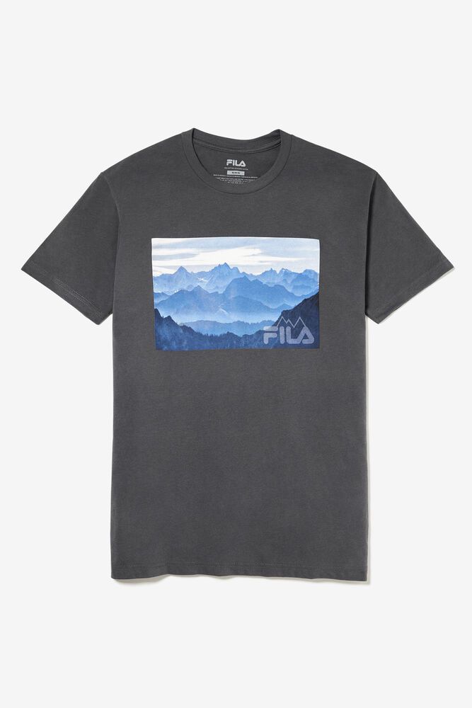 Fila T-Shirt Mountain Vista Mens Grey - India ZNP-753826